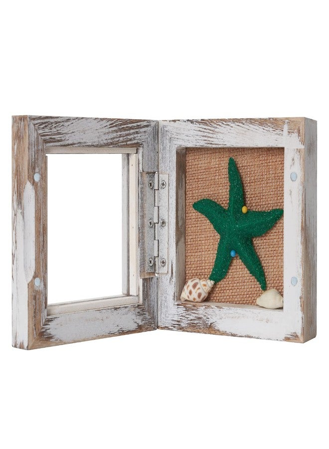 BECTSBEFF Tiny Shadow Box, Square Display Size 3x3 Shadow Box Frame with Glass, Small Display Case with Door for Shells Taxidermy Keepsake Photos Tickets Coins-Vintage White - Image 2